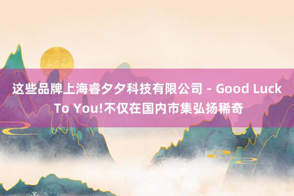 这些品牌上海睿夕夕科技有限公司 - Good Luck To You!不仅在国内市集弘扬稀奇