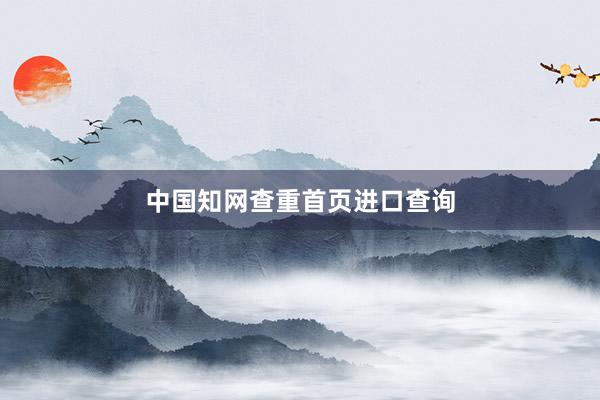 中国知网查重首页进口查询